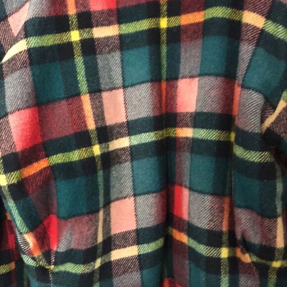 Golden Fleece reversible wool plaid and charcoal gray zip up hooded jacket - Picture 10 of 16